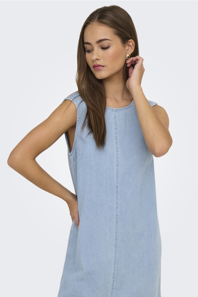 JDYSABRINA ROUND NECK DRESS DNM 15351411 LIGHT BLUE DENIM
